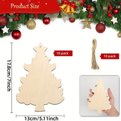 10pcs Large 17" Wooden Christmas Ornaments DIY Blank Wooden Ornament for Crafts