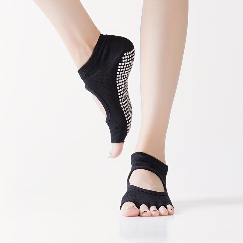 Toeless Anti skid Yoga Socks Backless Gripper Socks For Pilates Barre Ballet