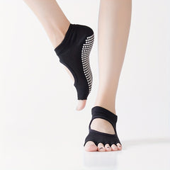 Toeless Anti skid Yoga Socks Backless Gripper Socks For Pilates Barre Ballet