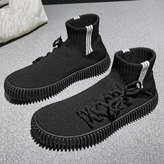 Men's Lace up Sock Sneakers Lightweight Breathable Running Gym Shoes