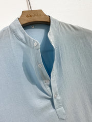 Men's Casual Cotton Short Sleeve Shirt for Summer Vacation