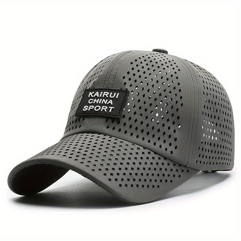 Rhombus Perforated Quick Drying Baseball Cap Outdoor Sports Sun Protection Hat