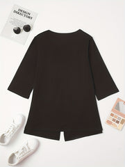 Solid Half Sleeve Open Front Cardigan