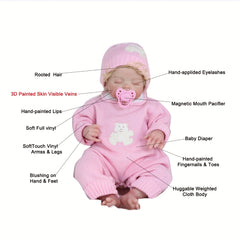 20inch Curly Hair Soft Rubber Doll With Cloth Body & Accessories