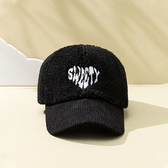 Embroidered Plush Baseball Cap Casual Hat For Women Men
