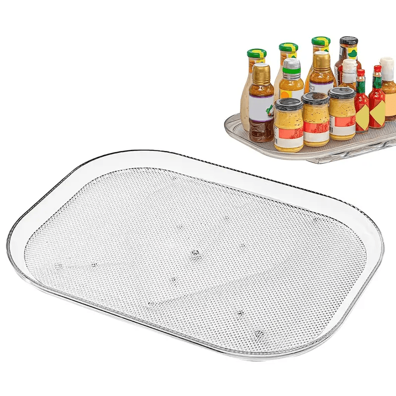 Kitchen Turntable Storage Tray Non-Slip Rotating Organizer