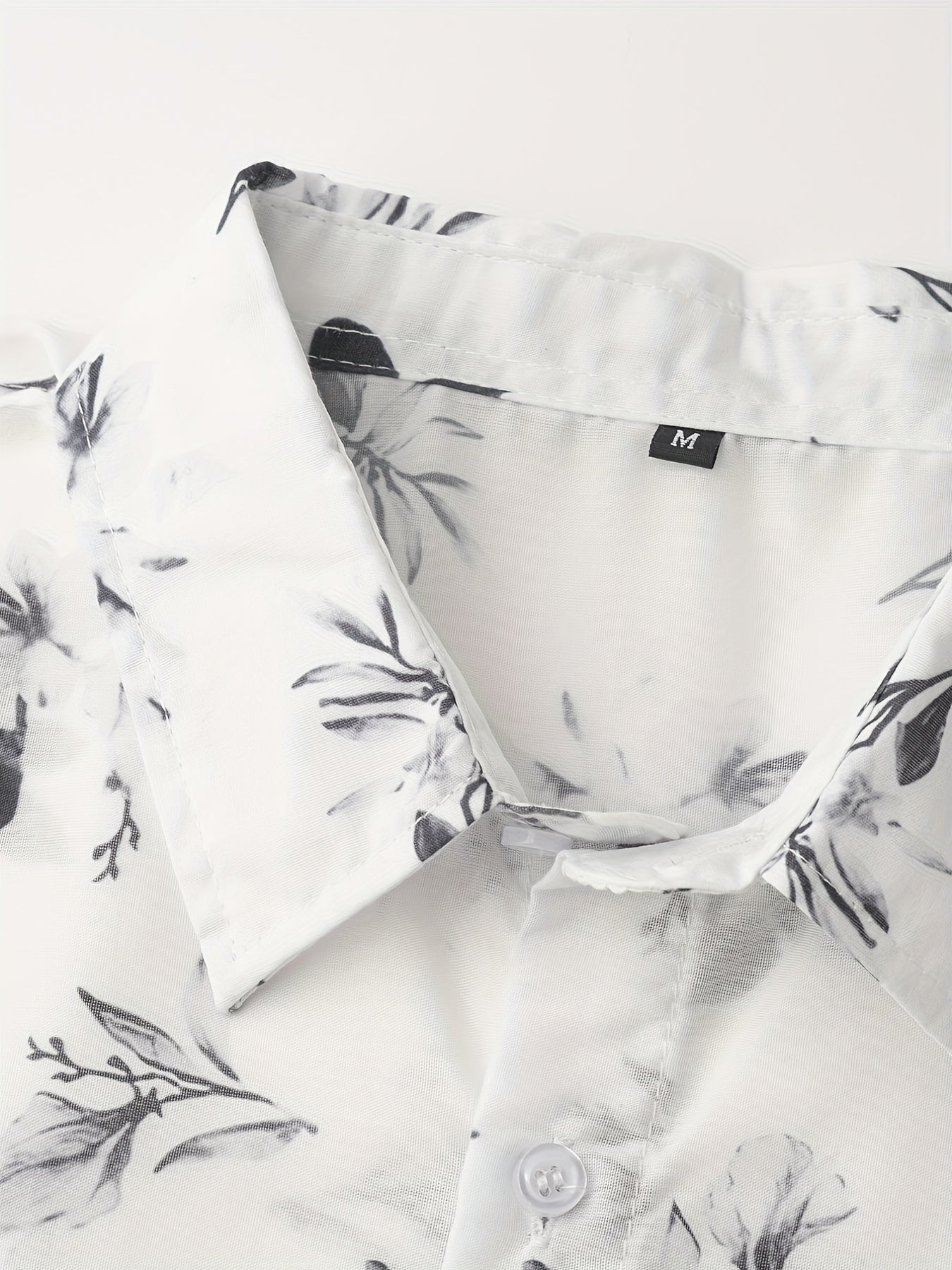Floral Print Men's Short Sleeve Shirt for Summer Vacation
