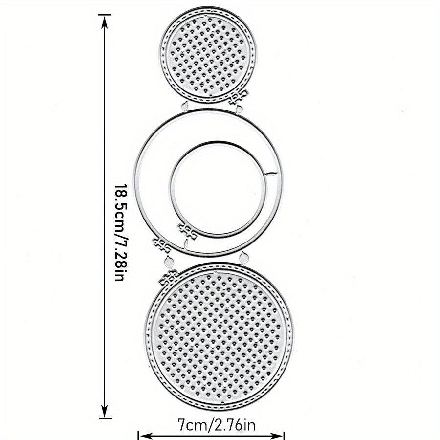 Circle Stitched Embroidery Frame Metal Cutting Dies for Joy Scrapbooking Car