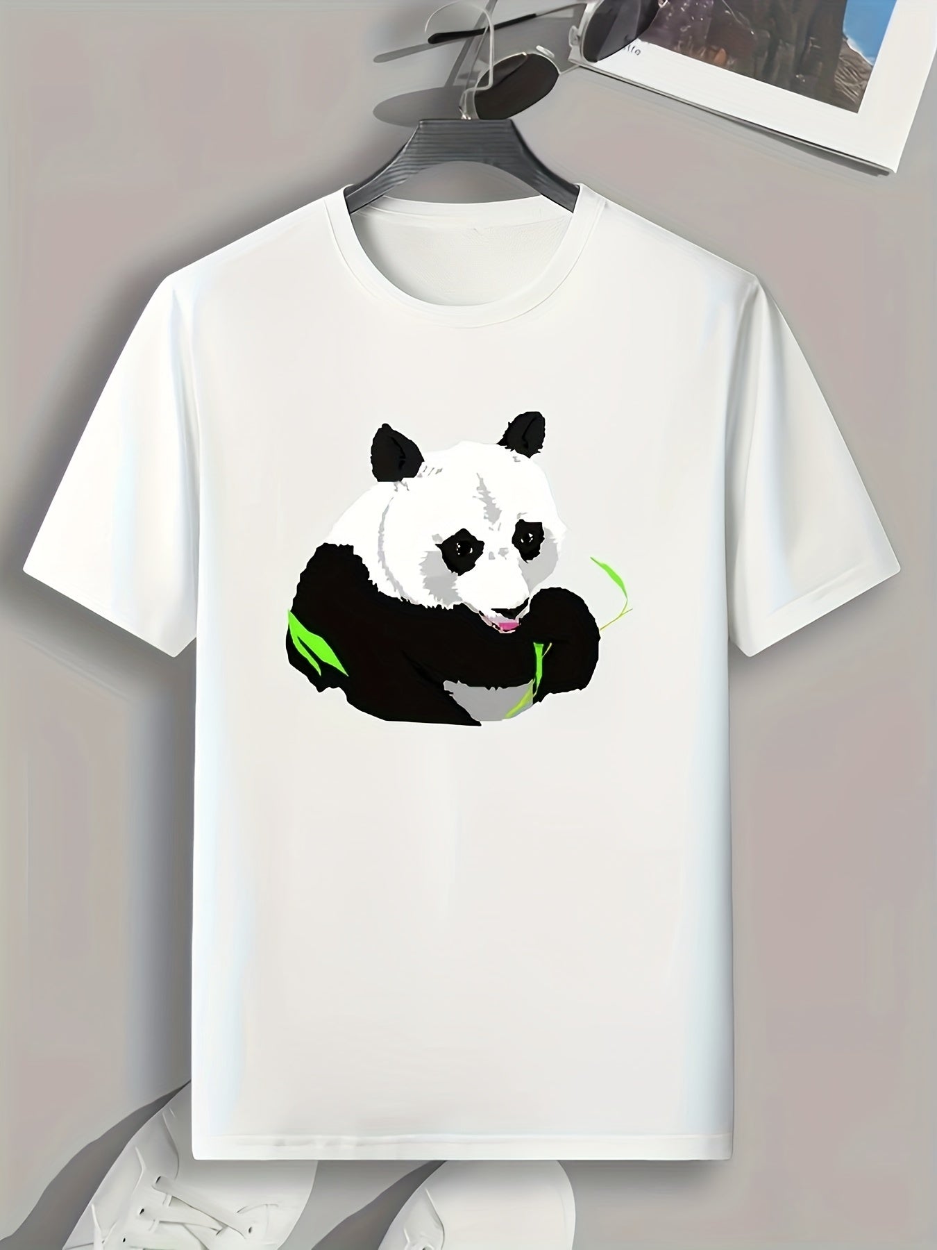 Panda Print Men's Graphic T shirt Casual Comfy Tees For Summer