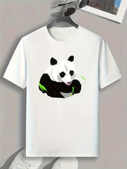 Panda Print Men's Graphic T shirt Casual Comfy Tees For Summer