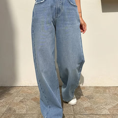Women's Wide Leg Jeans Loose Fit Denim Pants