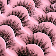 14 Pairs Cat Eye Lashes Natural Cross Faux Mink False Eyelashes