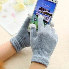 Men's Winter Plush Warm Touch Screen Knitted Gloves