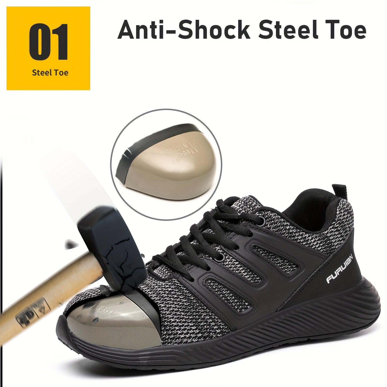 Steel Toe Puncture Proof Work Shoes for Construction Site