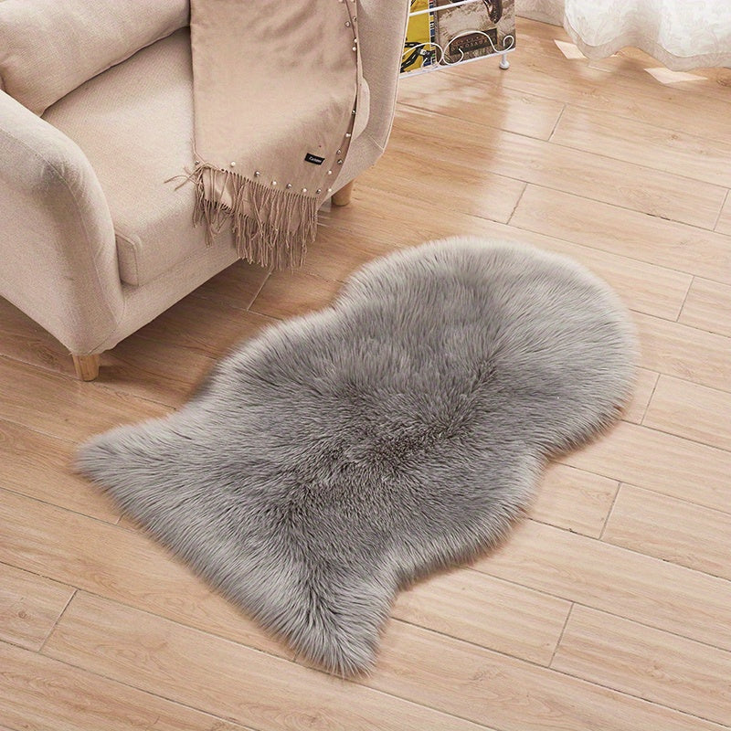 Fluffy Wool Area Rug Suede Fleece Bottom Long Wool Rug Acrylic 80 Polyester 20