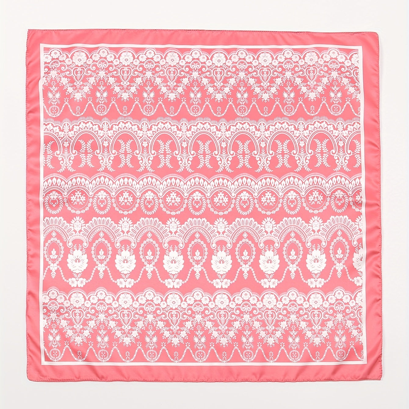Red Printed Striped Bandana Boho Floral Square Scarf Women Casual Head Wrap