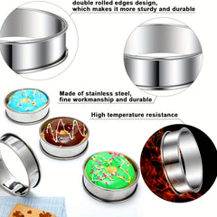 5pcs Stainless Steel Crumpet Rings 10 16 Cm Nonstick Round Cake Rings