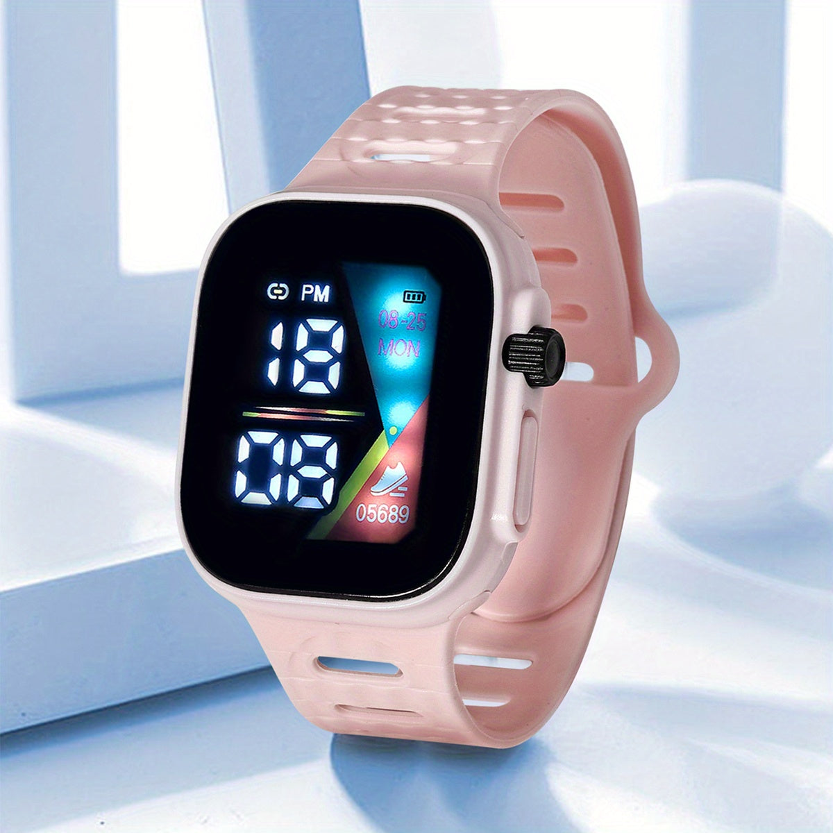 LED Electronic Watch Square Digital Student's Watch