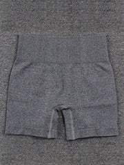 Seamless Hip Lifting Yoga Sports Shorts Wide Waistband Biker Shorts
