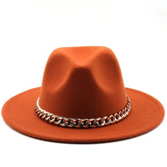 British Style Woolen Jazz Top Hat Big Brim Felt Sun Hat