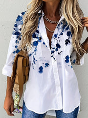 Floral Print Long Sleeve Blouse