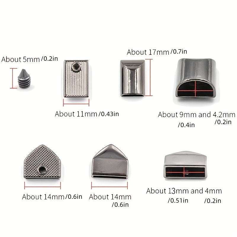 10pcs Leather Gear Hardware Metal Zipper Pull Bag Accessories