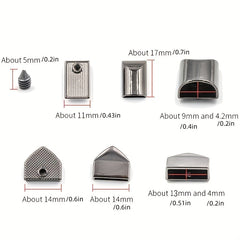 10pcs Leather Gear Hardware Metal Zipper Pull Bag Accessories