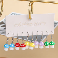 10pcs Random Color Little Mushrooms Kids' Funny Earrings