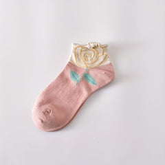 5 Pairs Textured Ruffle Socks Low Cut Women's Stockings