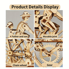 3D Father Daughter DIY Model Kit Wood Craft Brain Teaser for Christmas