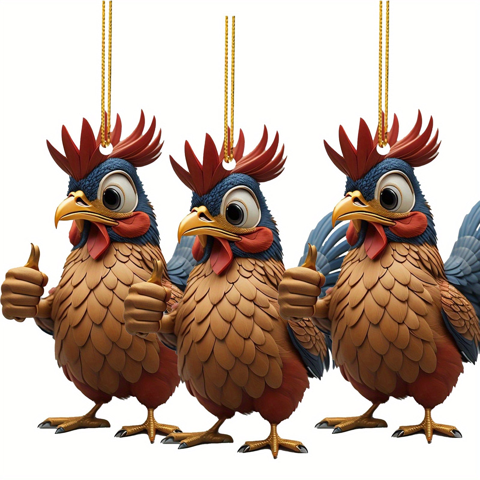 Animal Chicken Rooster Series Tree Pendant Halloween Decoration