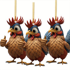 Animal Chicken Rooster Series Tree Pendant Halloween Decoration