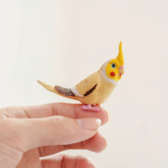 Realistic Cockatiel Bird Figurine PVC Collectible Model Home Decor