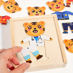 Little Bear Dress Up Puzzle Toy for Boys and Girls