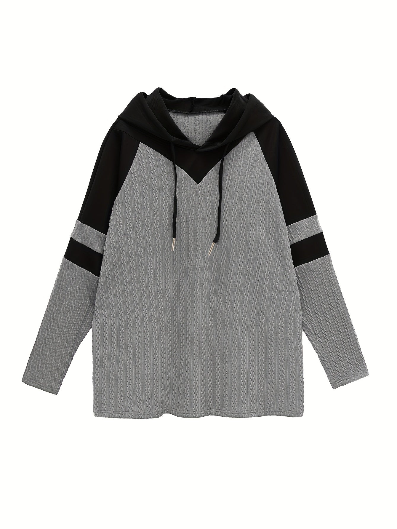 Cable Knit Raglan Sleeve Hoodie