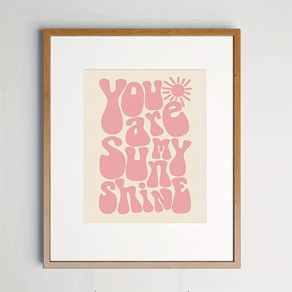 You Are My Sunshine Wall Art Pink 32X25