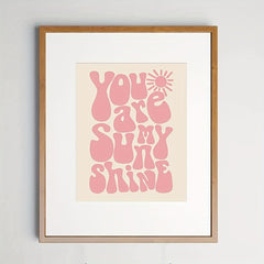You Are My Sunshine Wall Art Pink 32X25