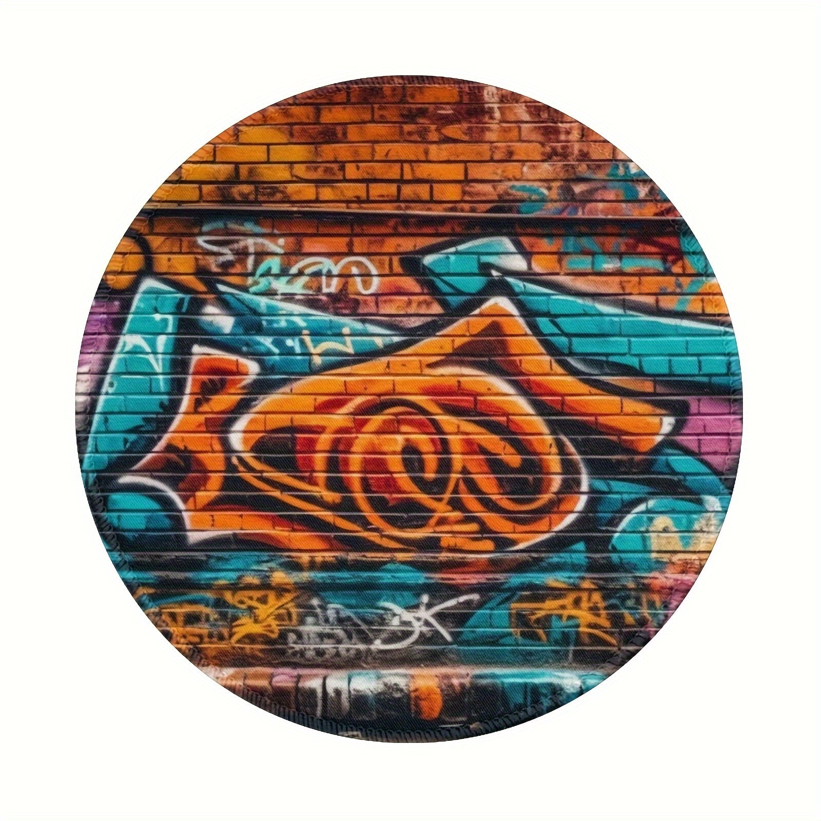 Doodle Pattern Round Mouse Pad 20x20cm for Games Home Office