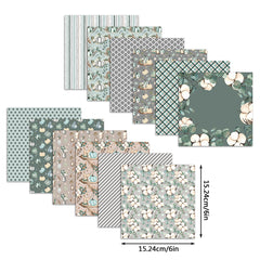 12pcs Vintage Lavender Pattern DIY Scrapbook Paper 6x6