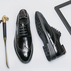 Men's Brogue Lace Up Dress Shoes Non Slip Business Wedding Formal
