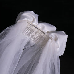 Rose Flower Bridal Veil Two Layers Hairbands Wedding Party Accessories