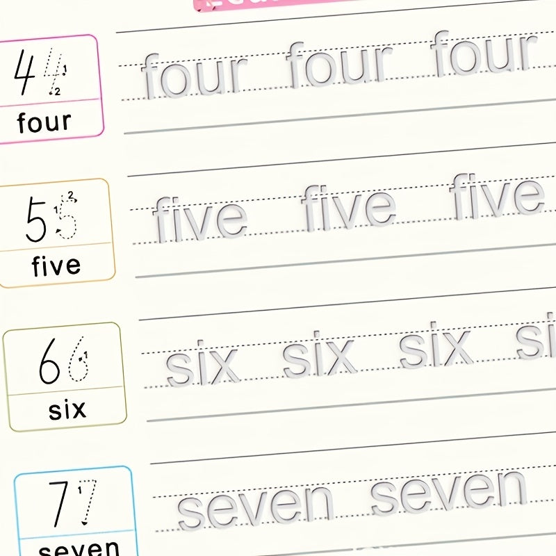 4 Pack Large Reusable Handwriting Practice Copybook For Kids