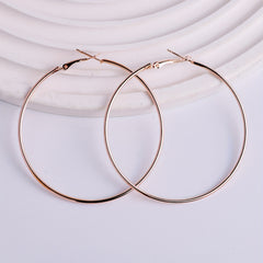 Exaggerated Metal Hoop Earrings Set for Girls