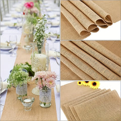 1pc Jute Table Runner Wedding Party Burlap Table Runner Natural Jute Table Cloth