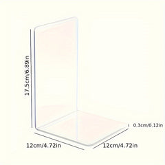 Transparent Plastic Bookend Desktop Book Stand School Home And Office Book Stand