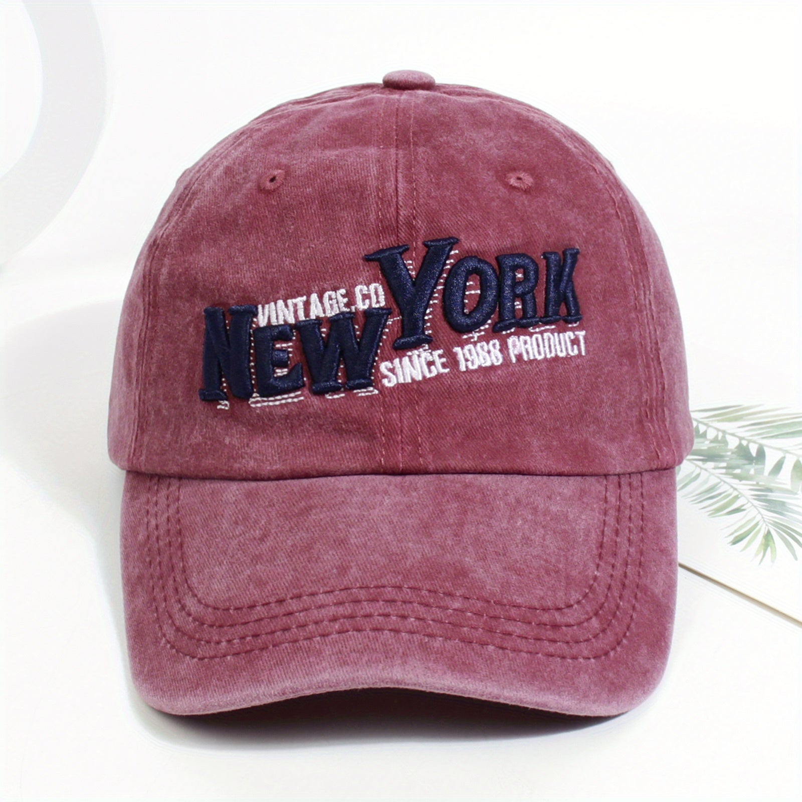 YORK Embroidery Baseball Cap Vintage Washed Distressed Cot...