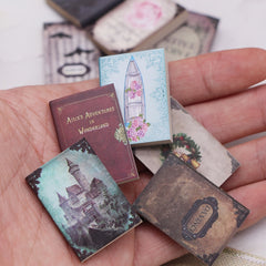 10pcs Dollhouse Flip Books Realistic Scene Bookshelf Props