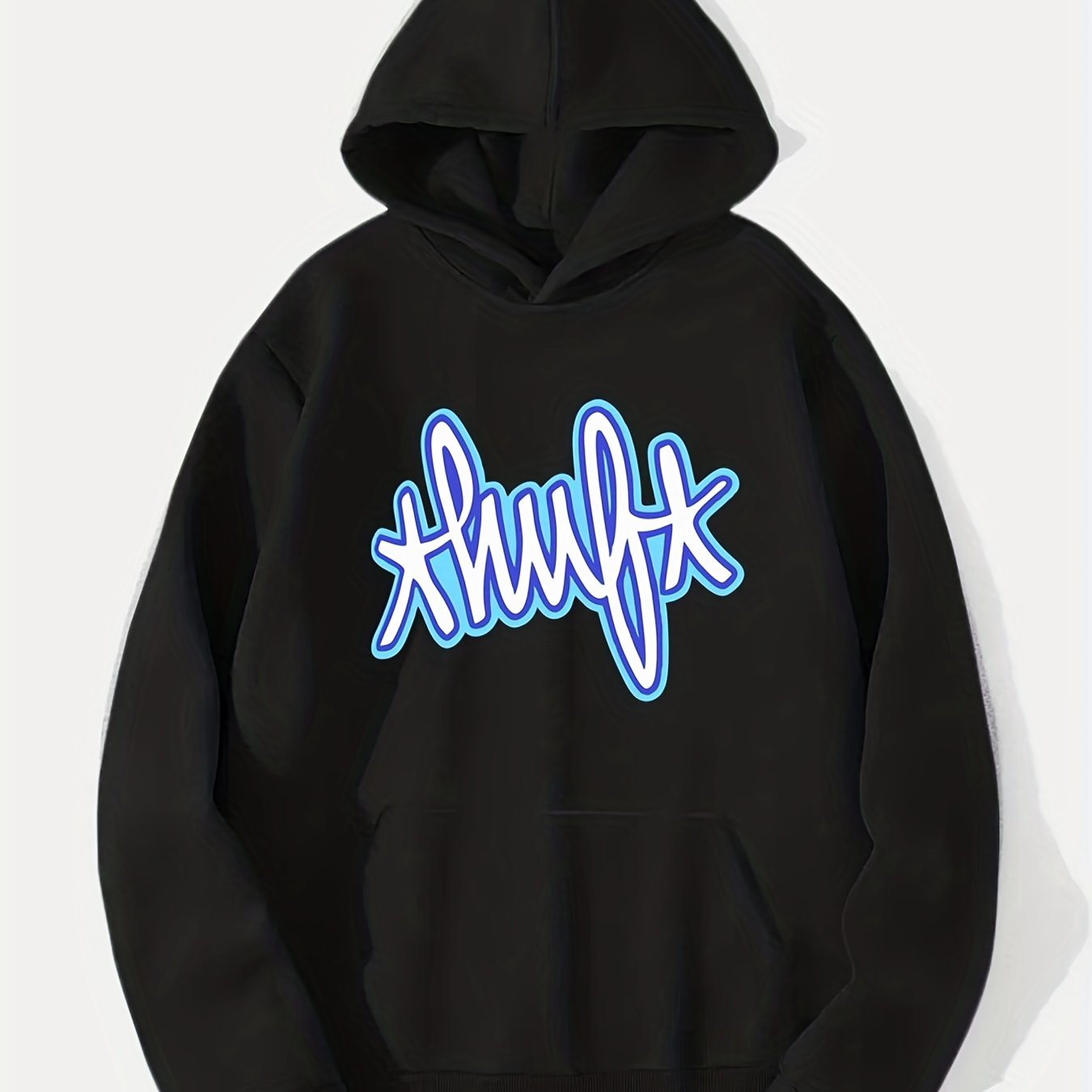 Letter Print Hoodie Men's Casual Graphic Pullover Hooded Sweatshirt