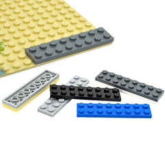 44pcs 2x8 Thin Brick Building Blocks ABS Red Brown Gray Beige Light DIY