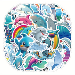 50pcs Ocean Dolphin Vinyl Stickers for Notebooks Water Bottles & More